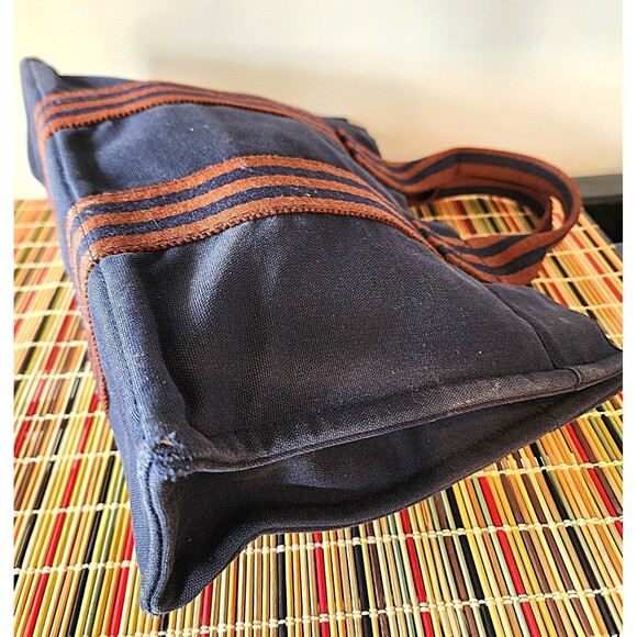 Hermes Small Fourre Tout Canvas Handbag - Blue/Rust - Picture 10 of 14